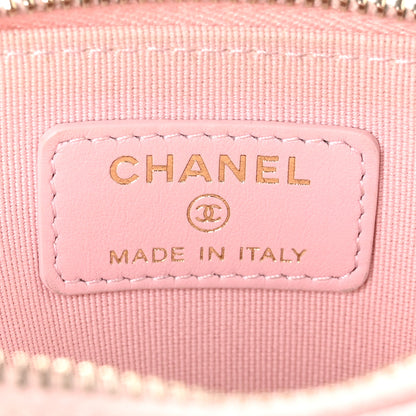 Chanel Caviar Quilted Zip Card Holder Wallet Light Pink 6 of 7