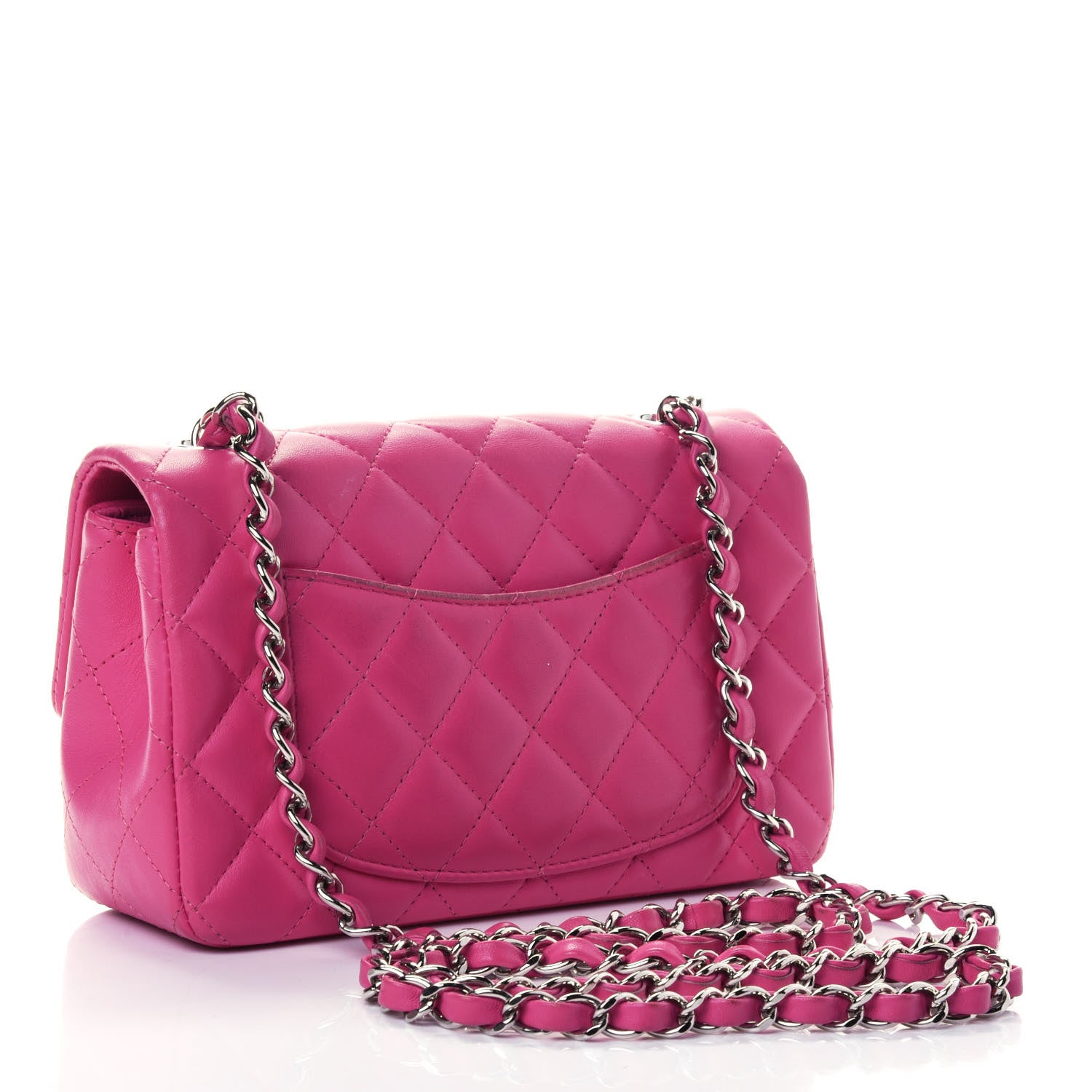 Chanel Lambskin Quilted Mini Rectangular Flap Pink 2 of 6