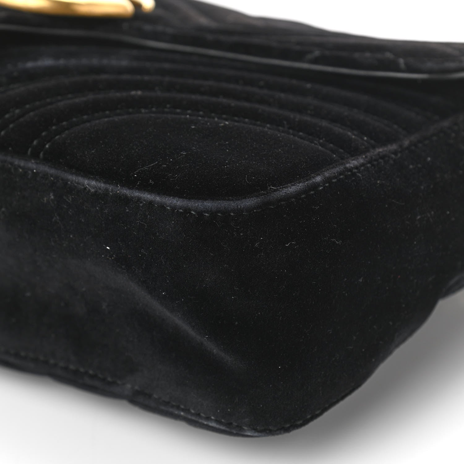 Gucci Velvet Matelasse Medium GG Marmont Shoulder Bag Black 19 of 21