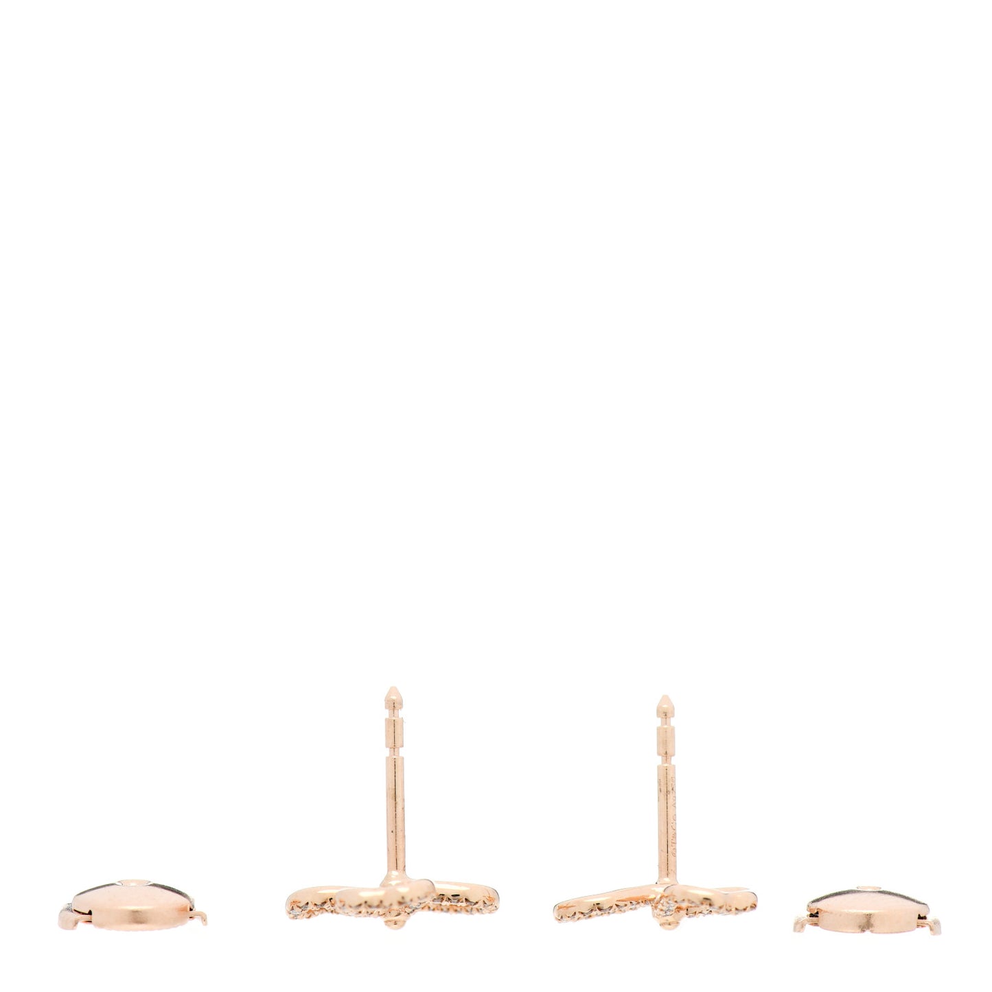 18K Rose Gold Diamond Paper Flowers Open Flower Earrings