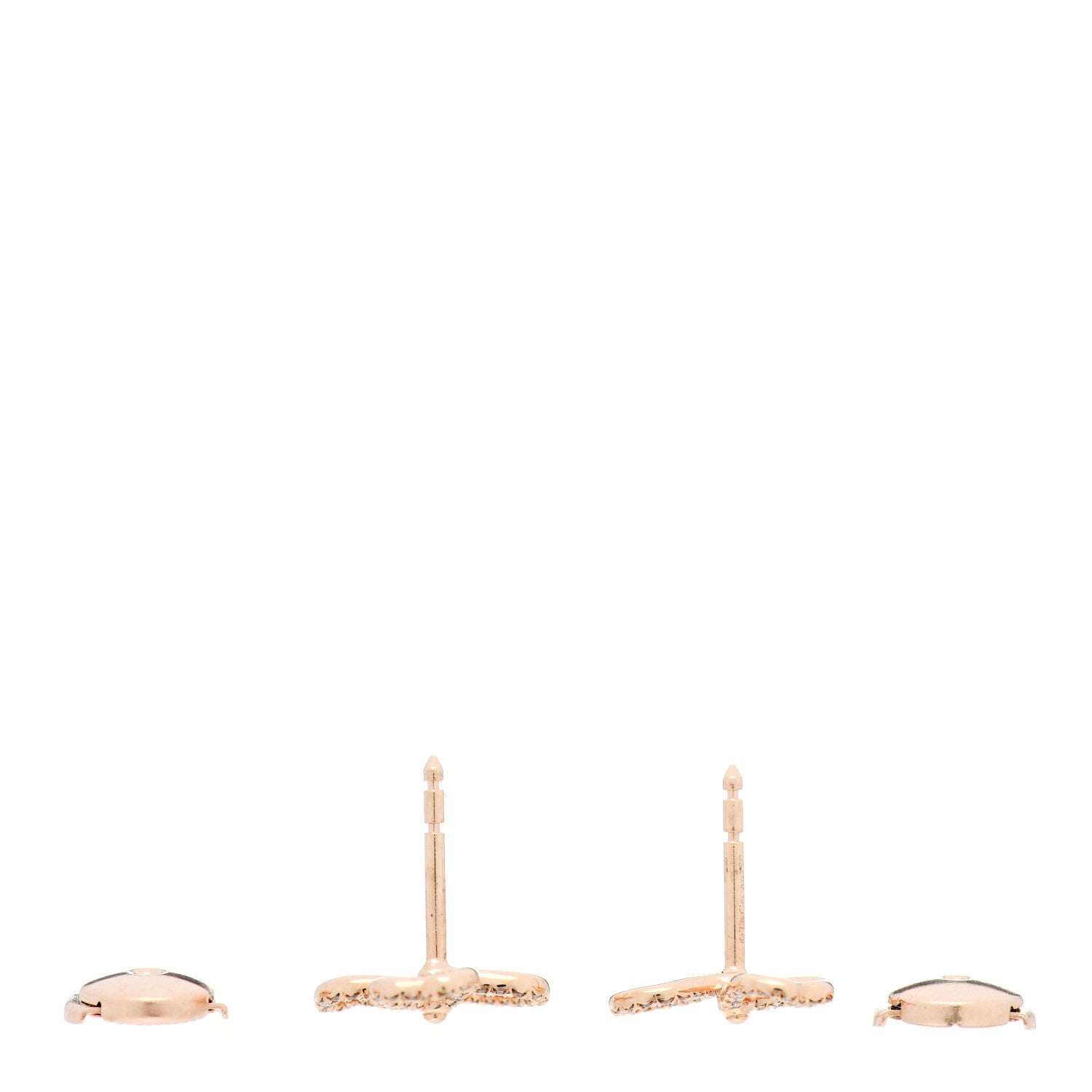Tiffany 18K Rose Gold Diamond Paper Flowers Open Flower Earrings 3 of 5
