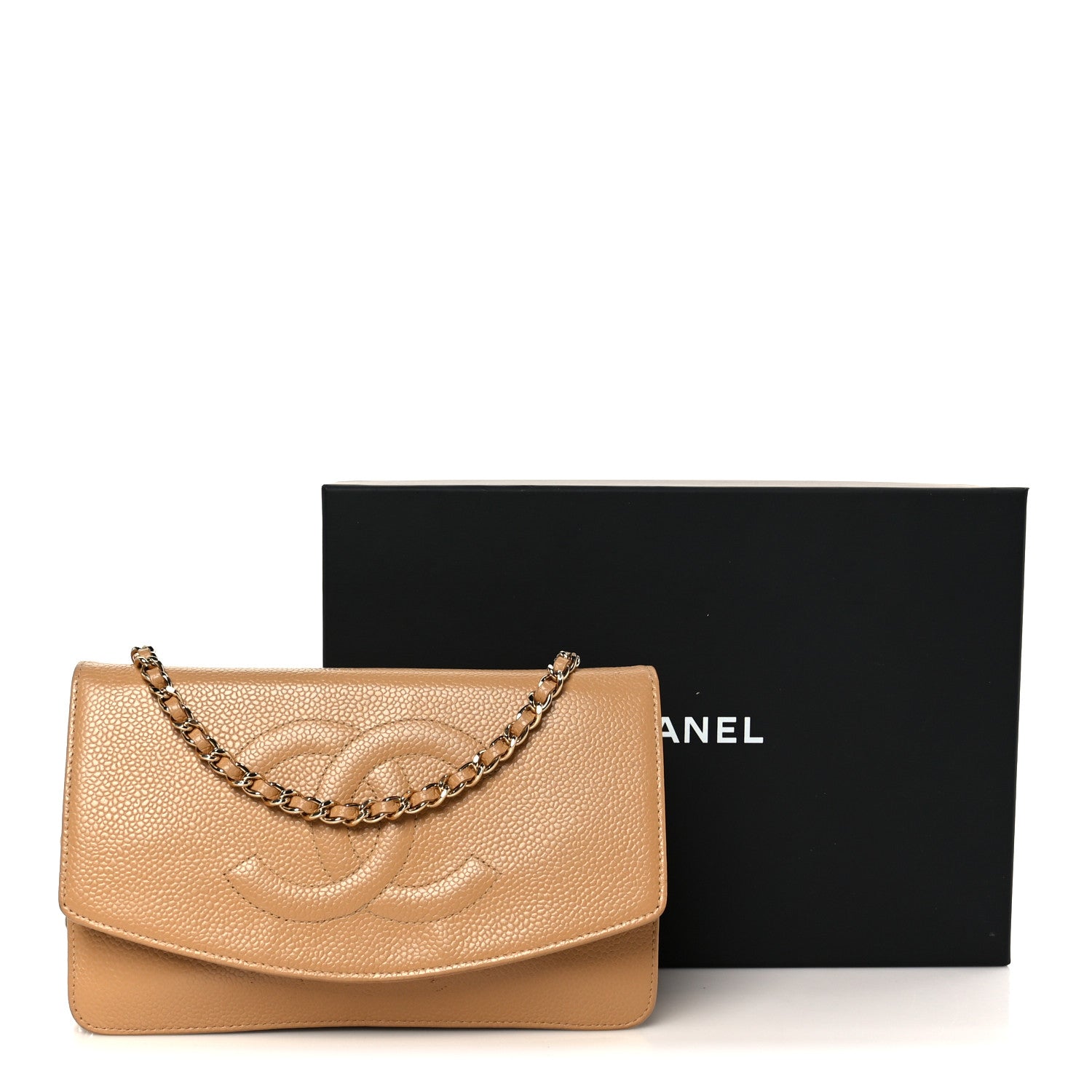 Chanel Caviar Timeless CC Wallet on Chain WOC Beige 12 of 12