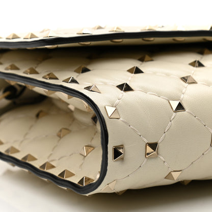 Valentino Garavani Nappa Rockstud Spike Wallet on Chain Light Ivory 8 of 11