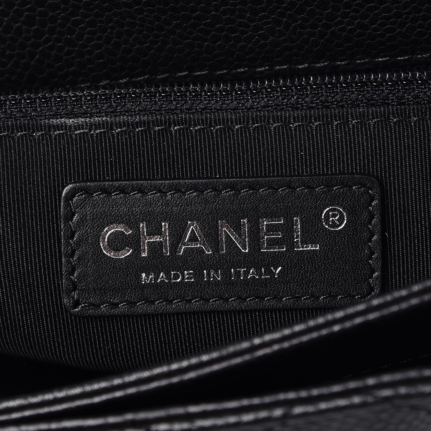 Caviar Quilted Medium Rock In Rome Single Flap Black