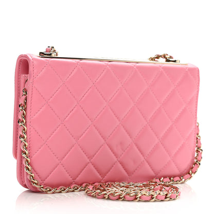 Chanel Lambskin Quilted Trendy CC Wallet On Chain WOC Pink 2 of 11