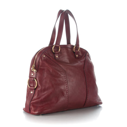 Saint Laurent Calfskin Oversized Muse Bordeaux 3 of 7