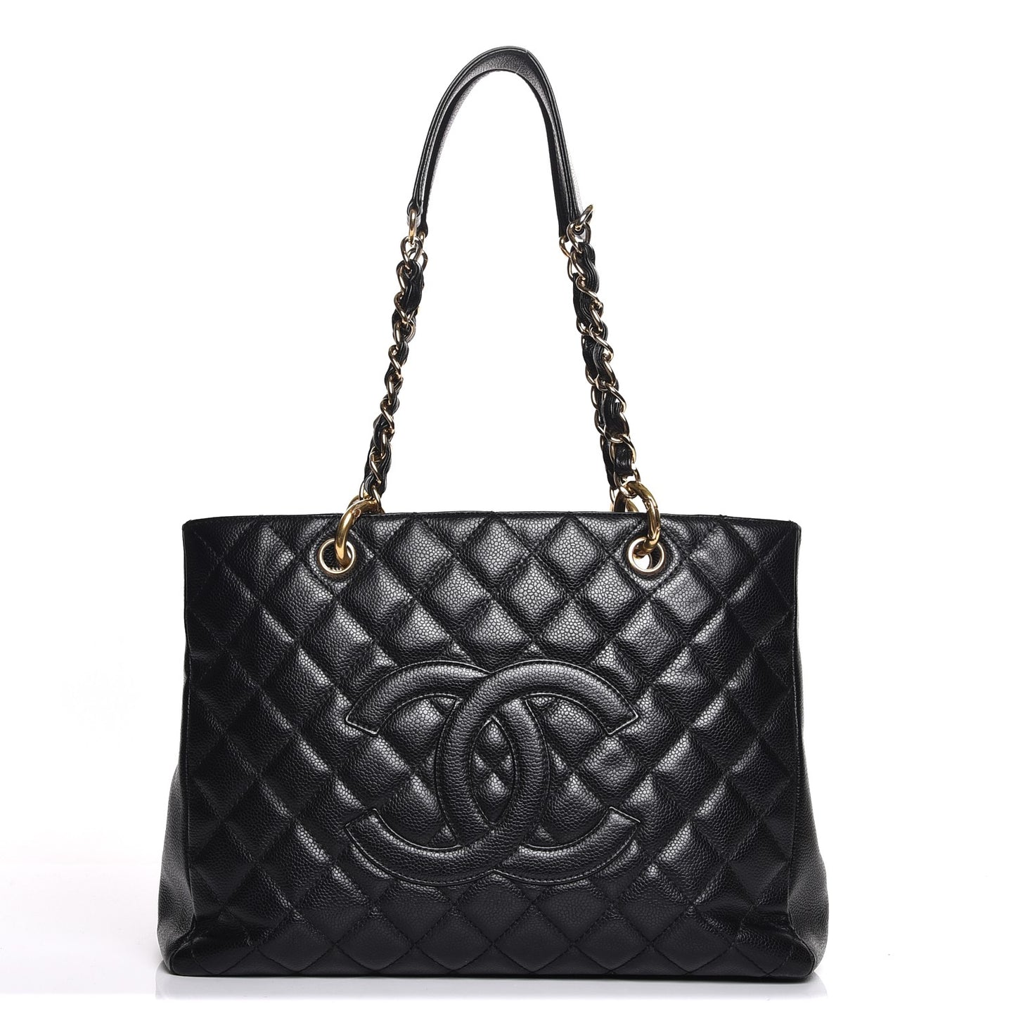 Caviar Quilted Grand Shopping Tote GST Black