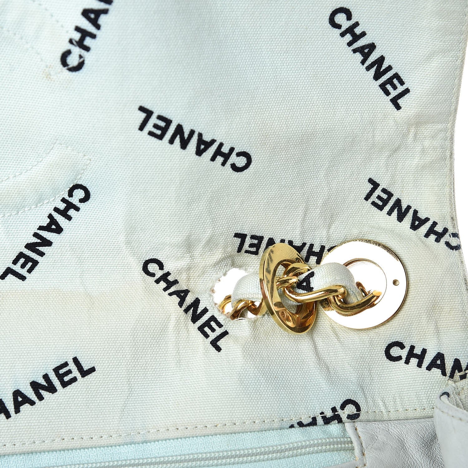 Chanel Canvas Quilted XL Jumbo Single Flap Green 12 of 24