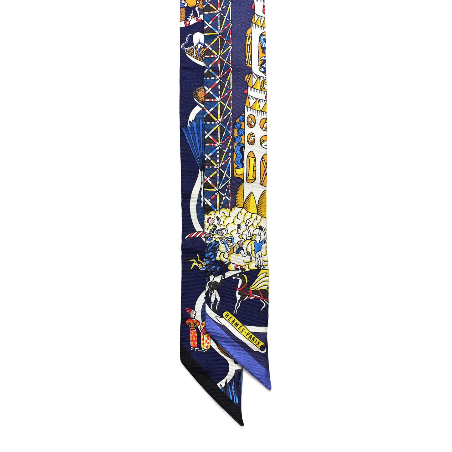 Silk Exposition Universelle Twilly Bleu Jaune Vif Rouge