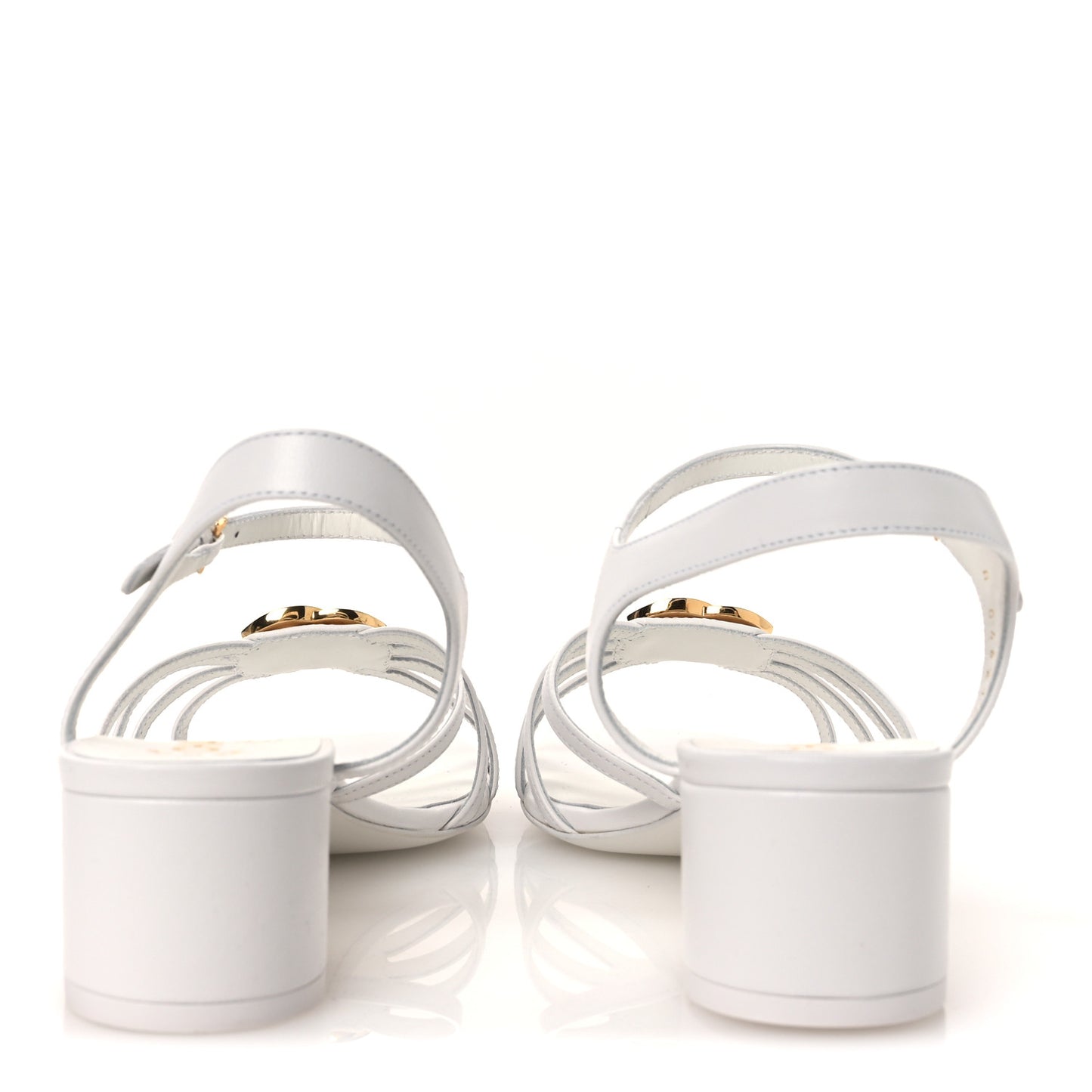 Lambskin Crystal CC Sandals 40 White