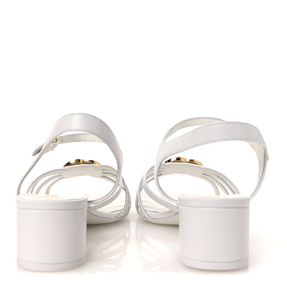 Chanel Lambskin Crystal CC Sandals 40 White 6 of 11