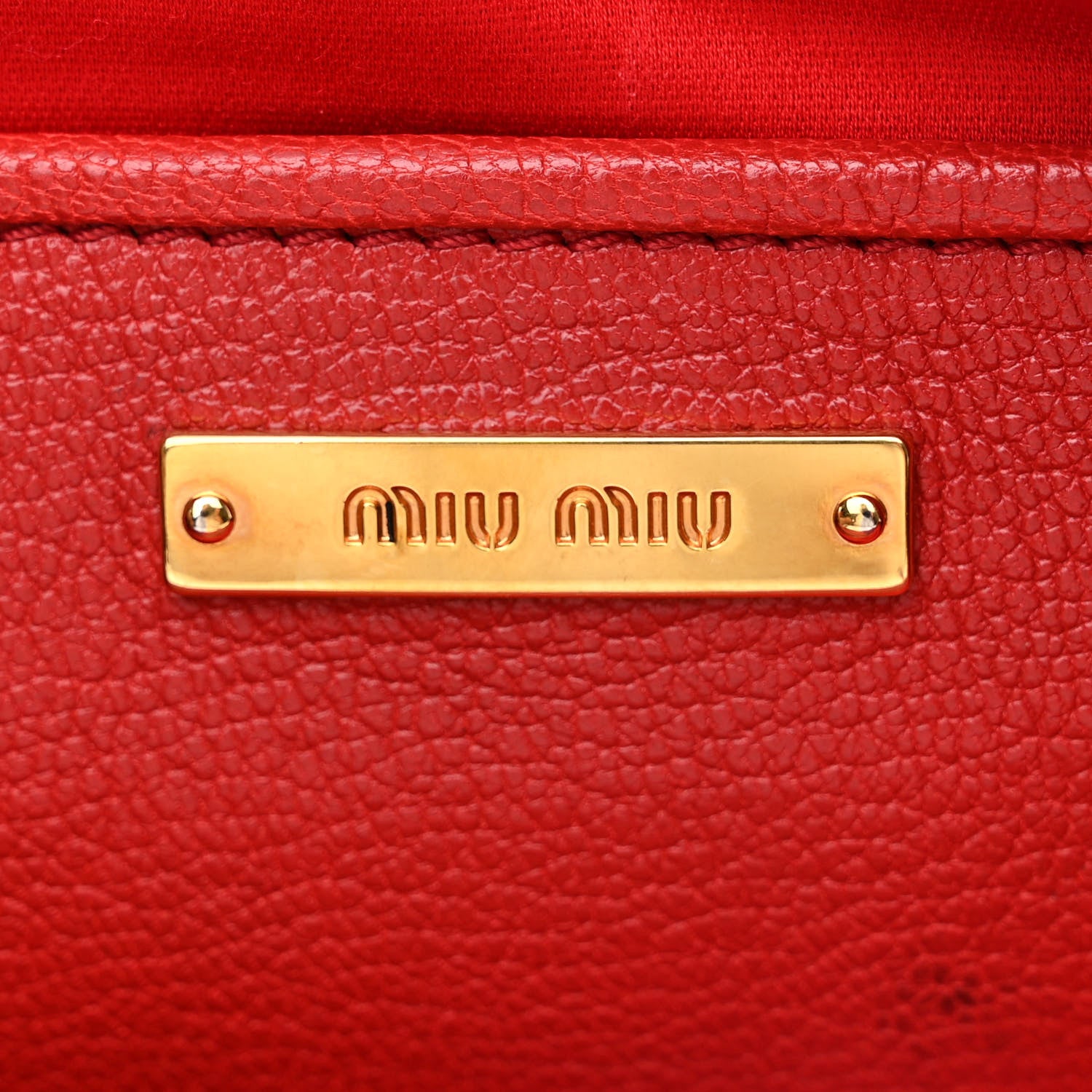 Miu Miu Goatskin Madras Double Zip Crossbody Bag Rosso Cielo 7 of 13