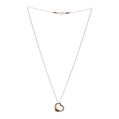 Tiffany 18K Rose Gold 16mm Elsa Peretti Open Heart Pendant Necklace 3 of 7