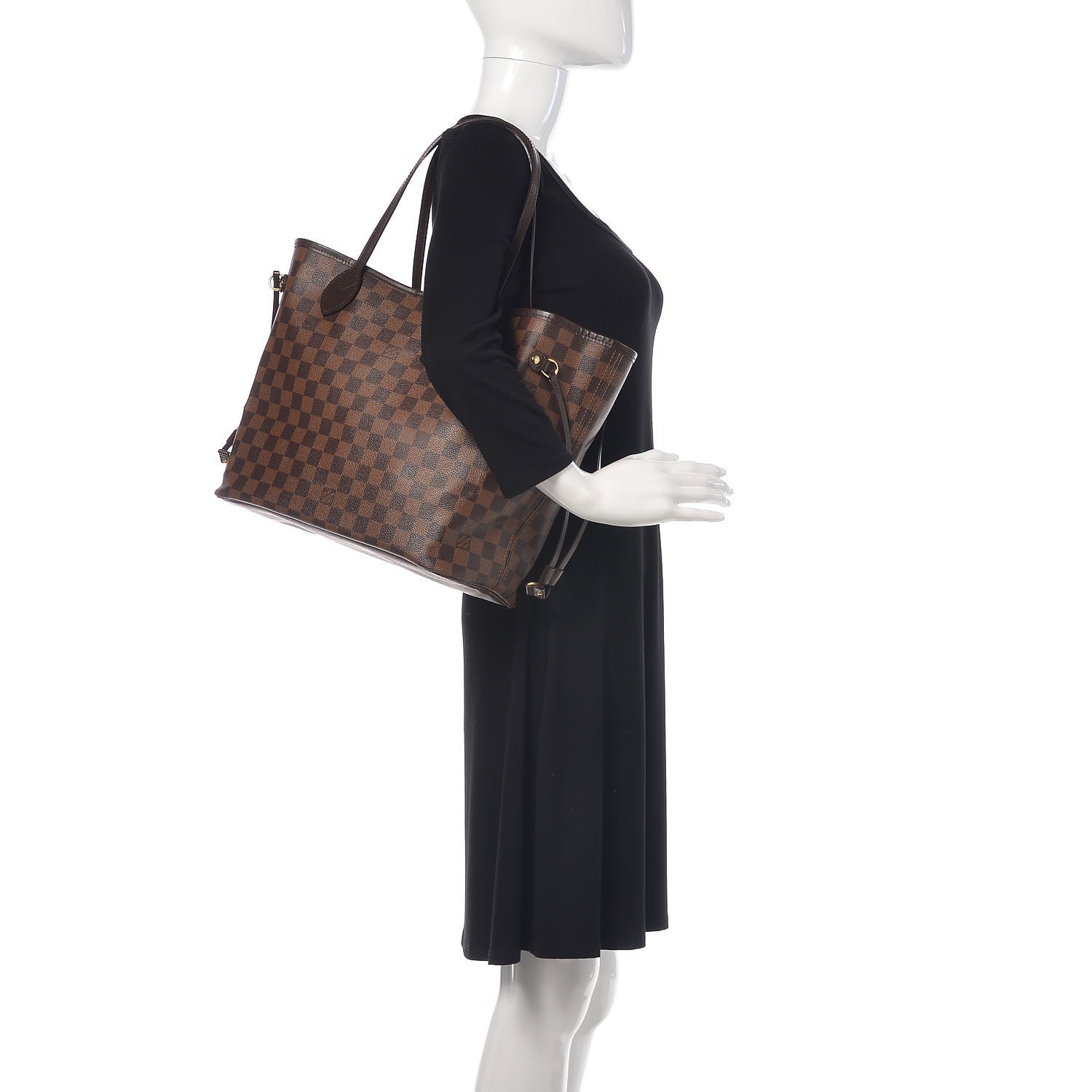 Louis Vuitton Damier Ebene Neo Neverfull MM Rose Ballerine 2 of 17