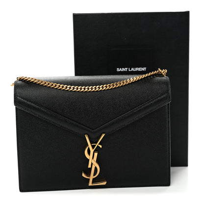 Saint Laurent Grain De Poudre Monogram Cassandra Clasp Bag Black Rouge Legion 11 of 11