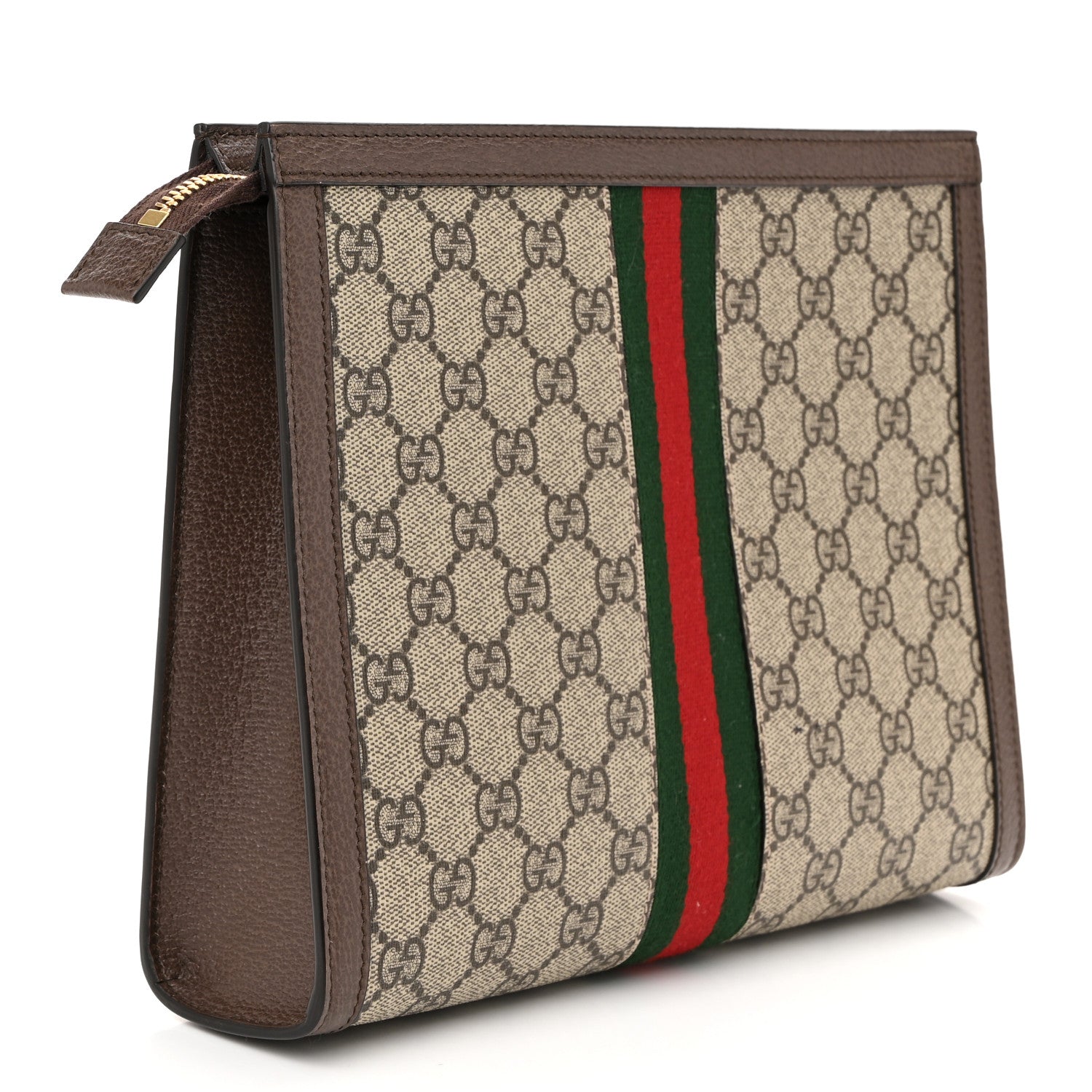 Gucci GG Supreme Monogram Web Ophidia Pouch Brown 3 of 8