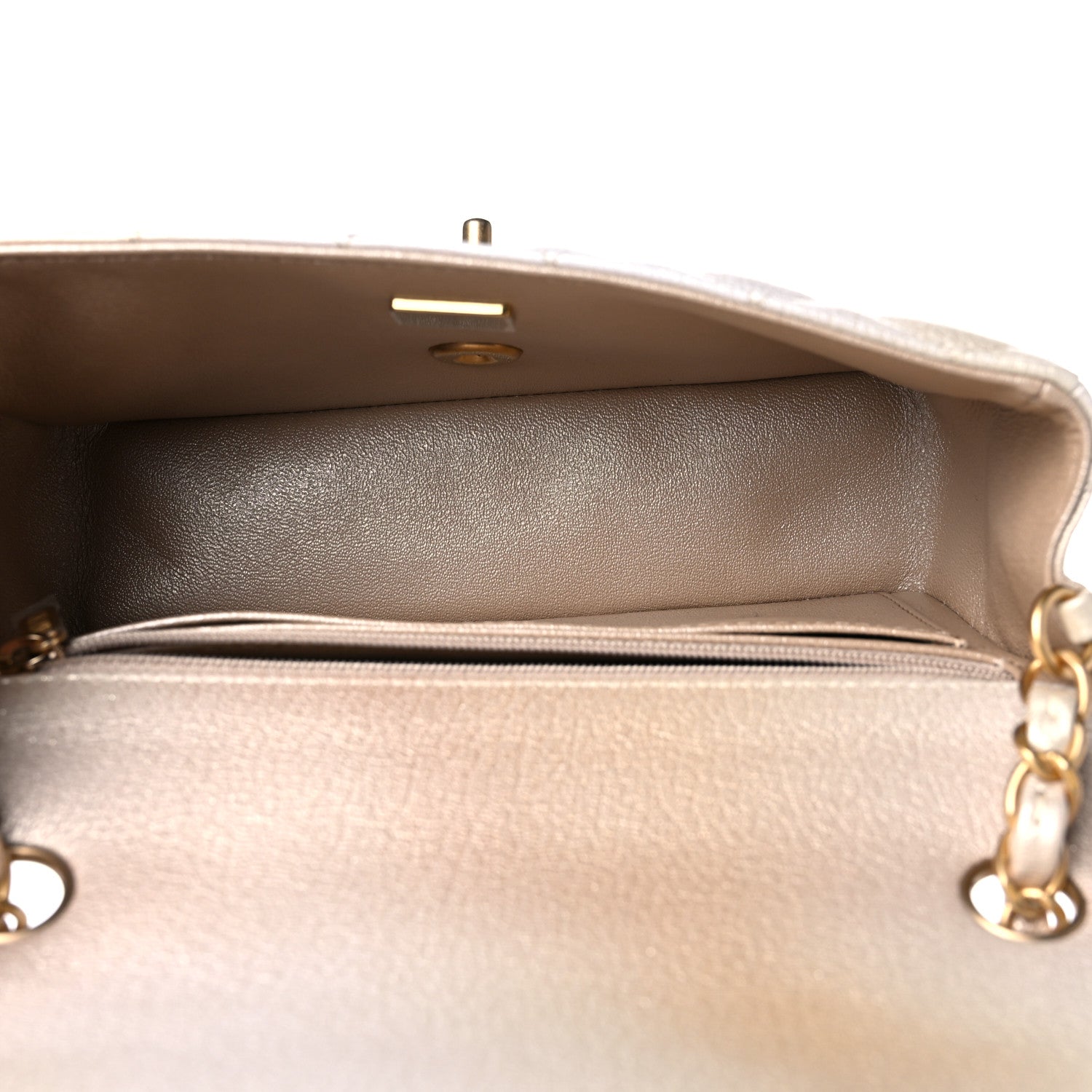 Chanel Metallic Goatskin Quilted Mini Rectangular Flap Gold 5 of 10