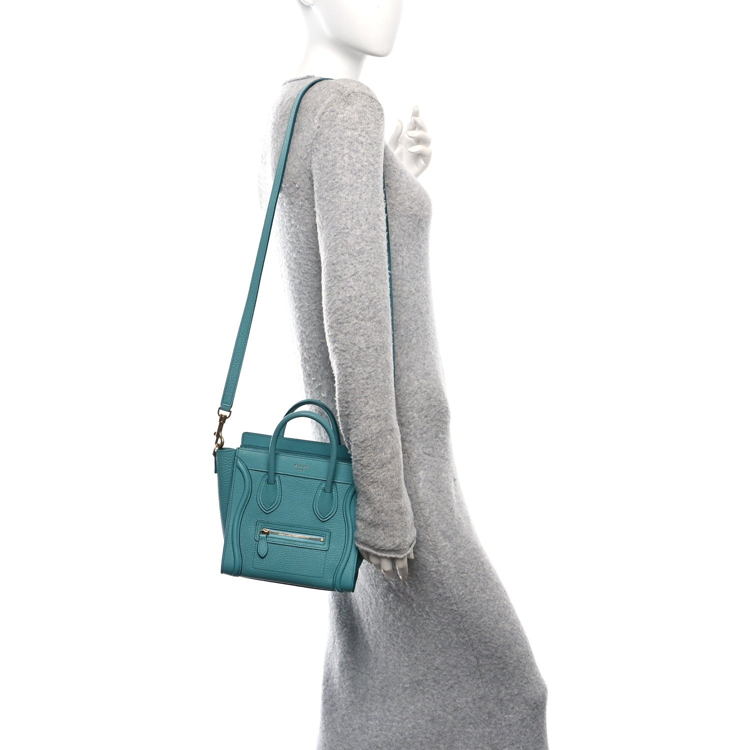Celine Goatskin Nano Luggage Antarctic 2 of 12