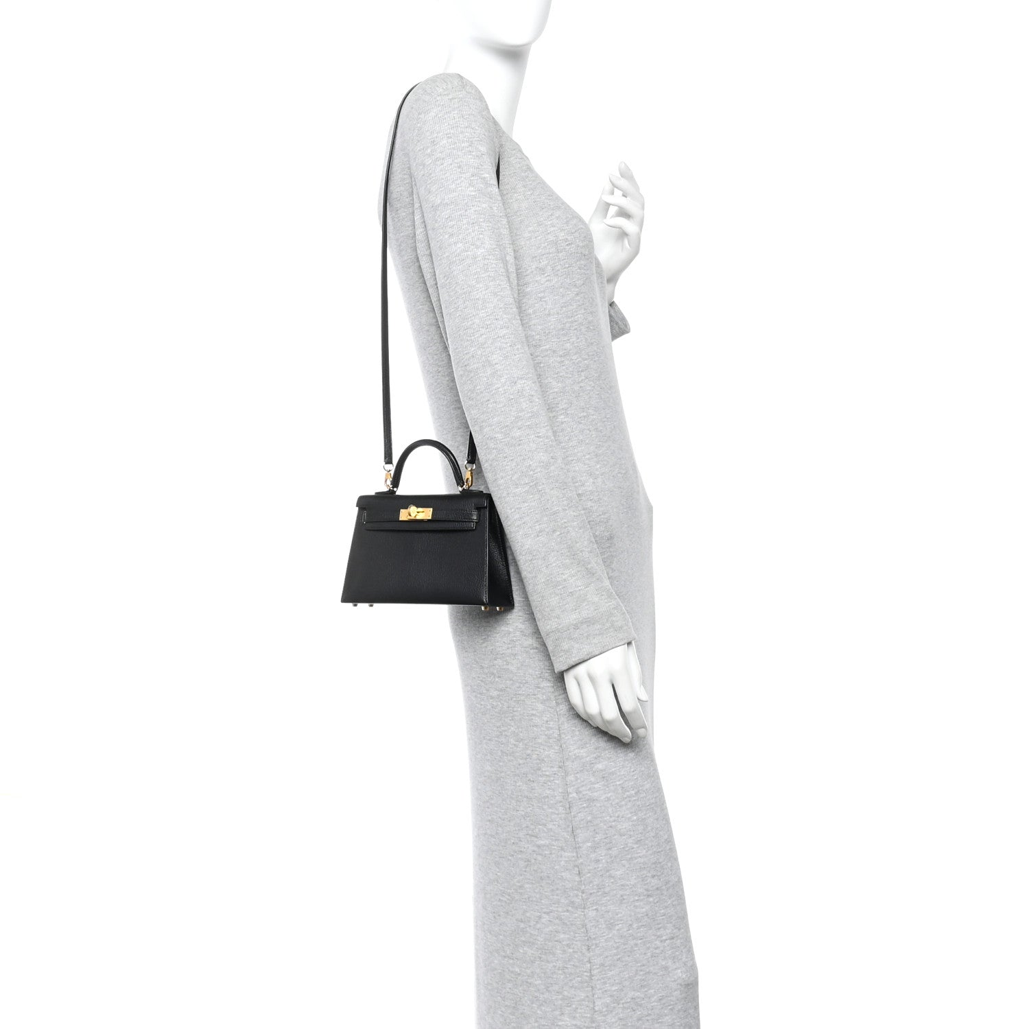 Hermes Chevre Chamkila Mini Kelly Sellier 20 Black 2 of 11