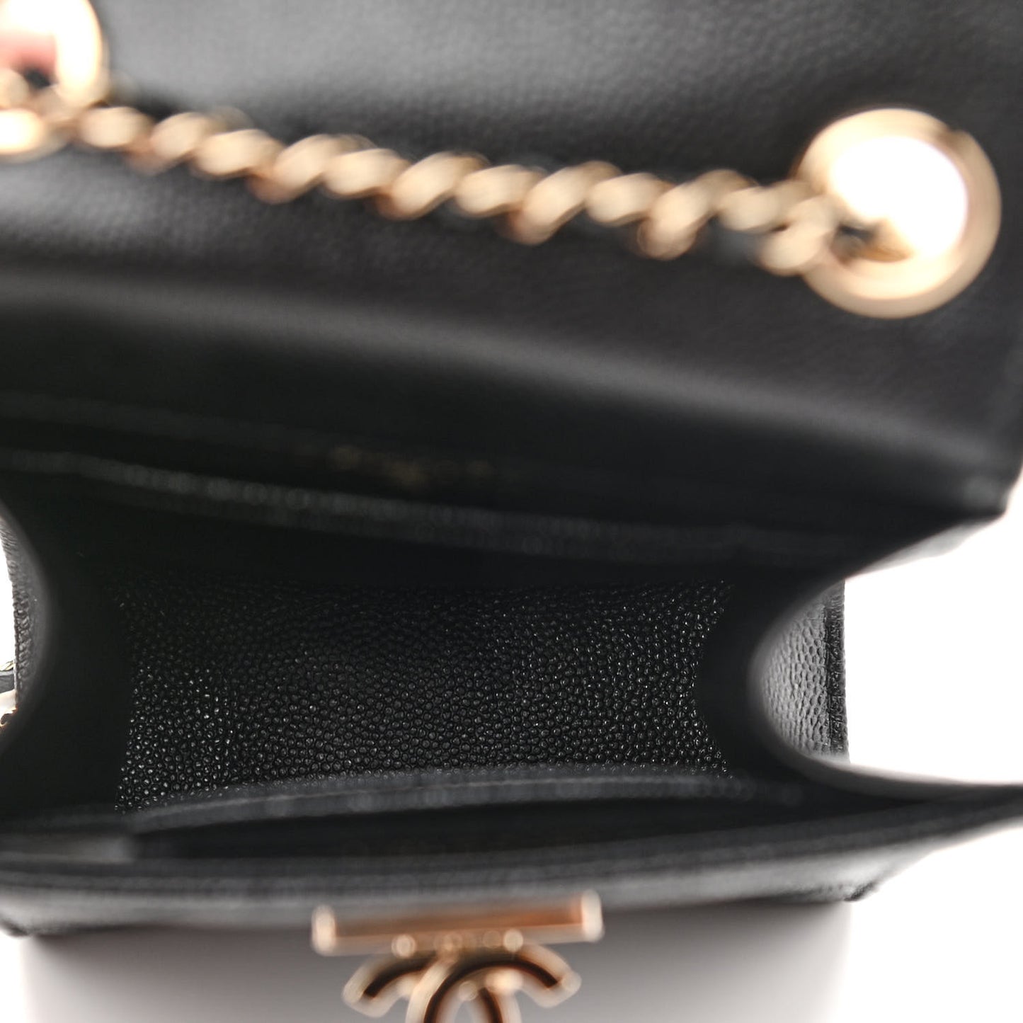 Caviar Quilted Golden Class Phone Holder Black