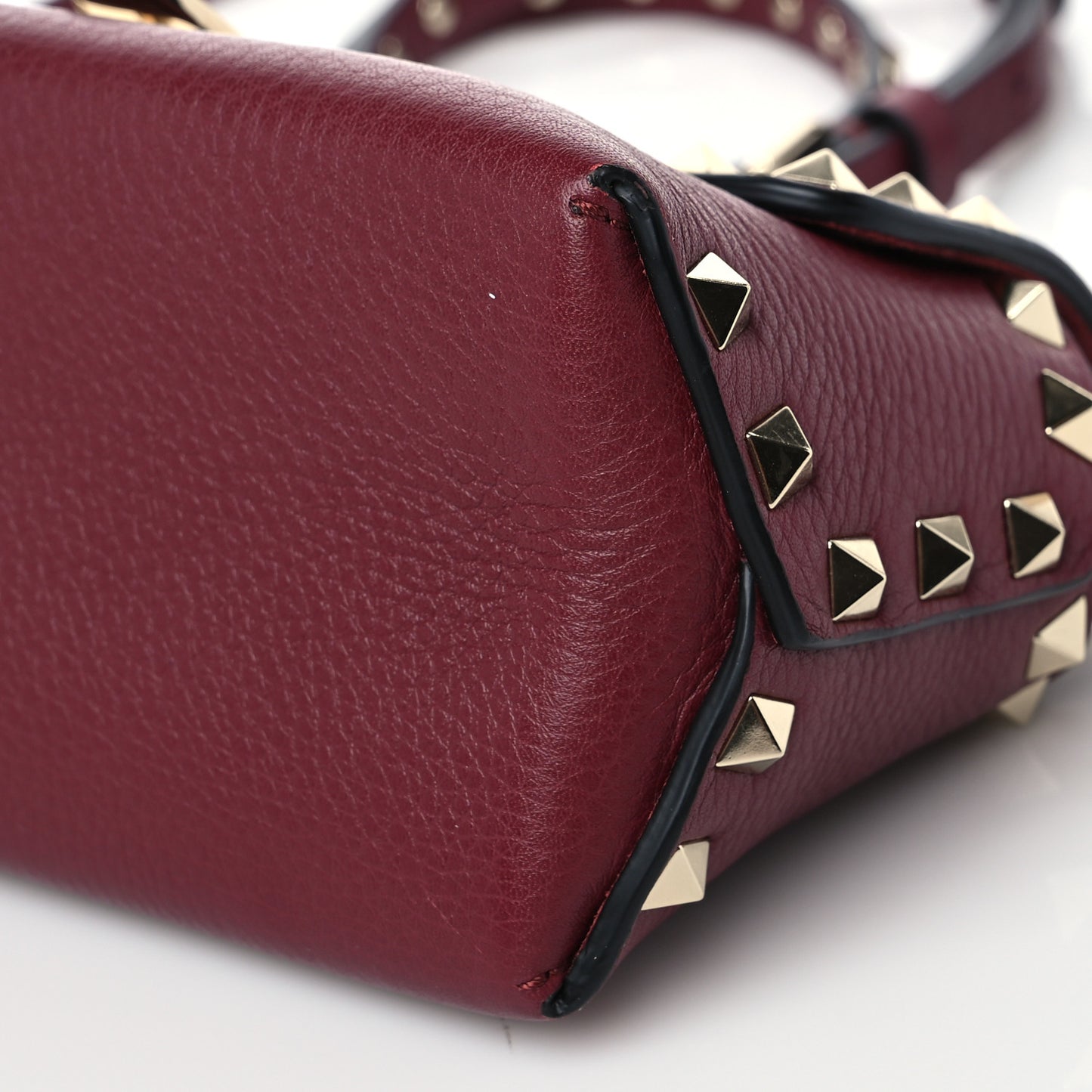 Pebbled Calfskin Mini Rockstud Crossbody Bag Rubin