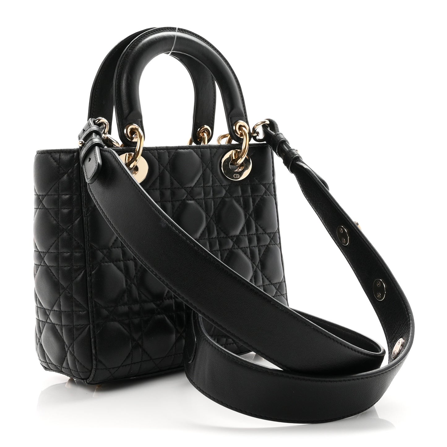 Lambskin Cannage Small Lucky Badges My Lady Dior Black