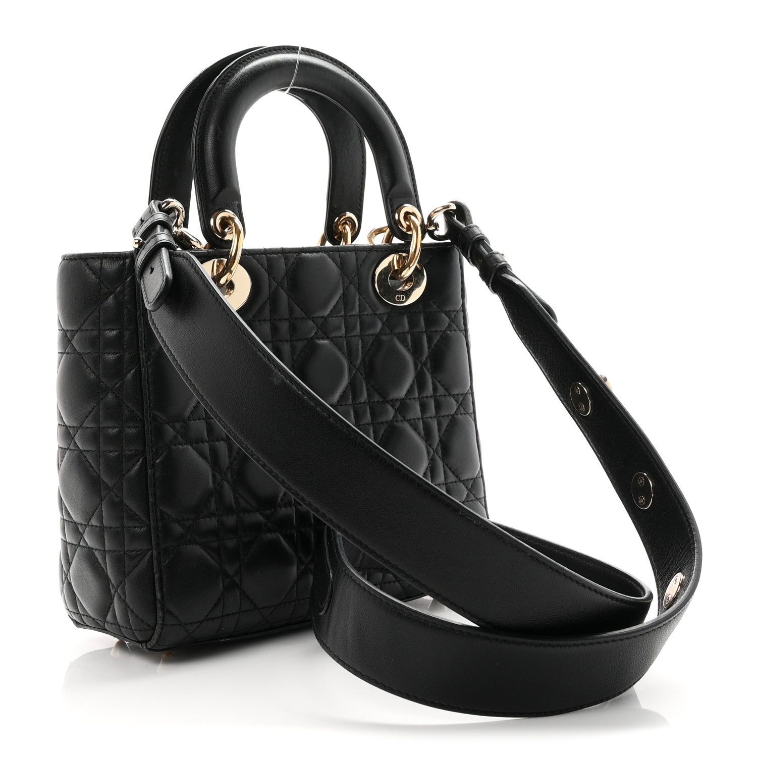 Christian Dior Lambskin Cannage Small Lucky Badges My Lady Dior Black 3 of 12