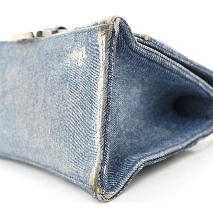 Balenciaga Nappa Denim Printed Hourglass Top Handle Bag Small Denim Blue 10 of 13