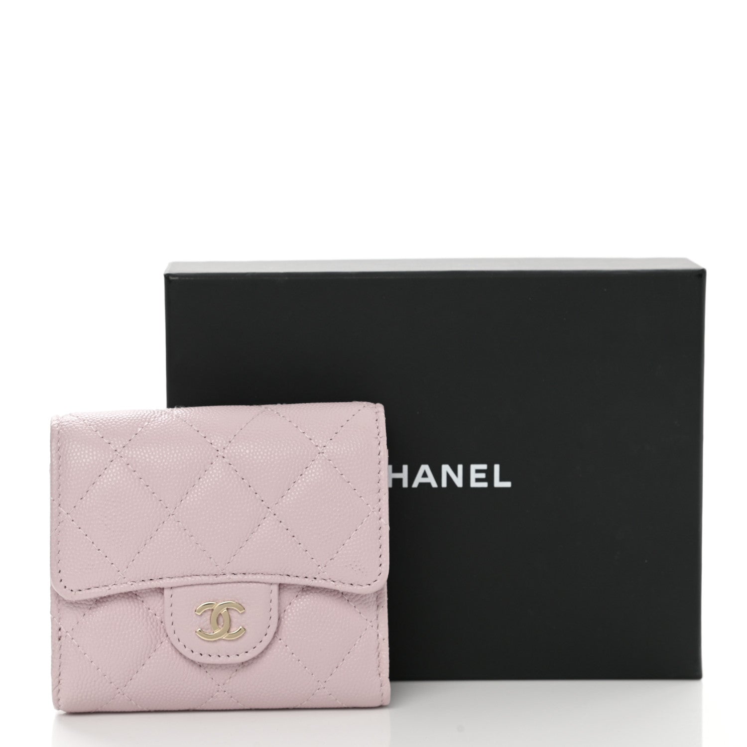 Chanel Caviar Quilted Compact Flap Wallet Light Pink 11 of 11