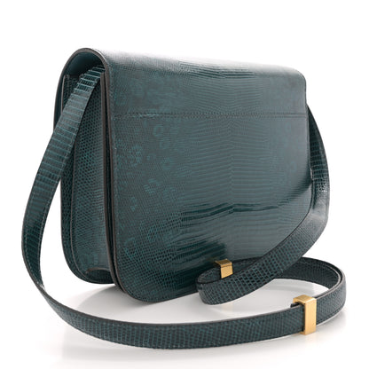 Celine Lizard Medium Classic Box Flap Bag Dark Green 3 of 12