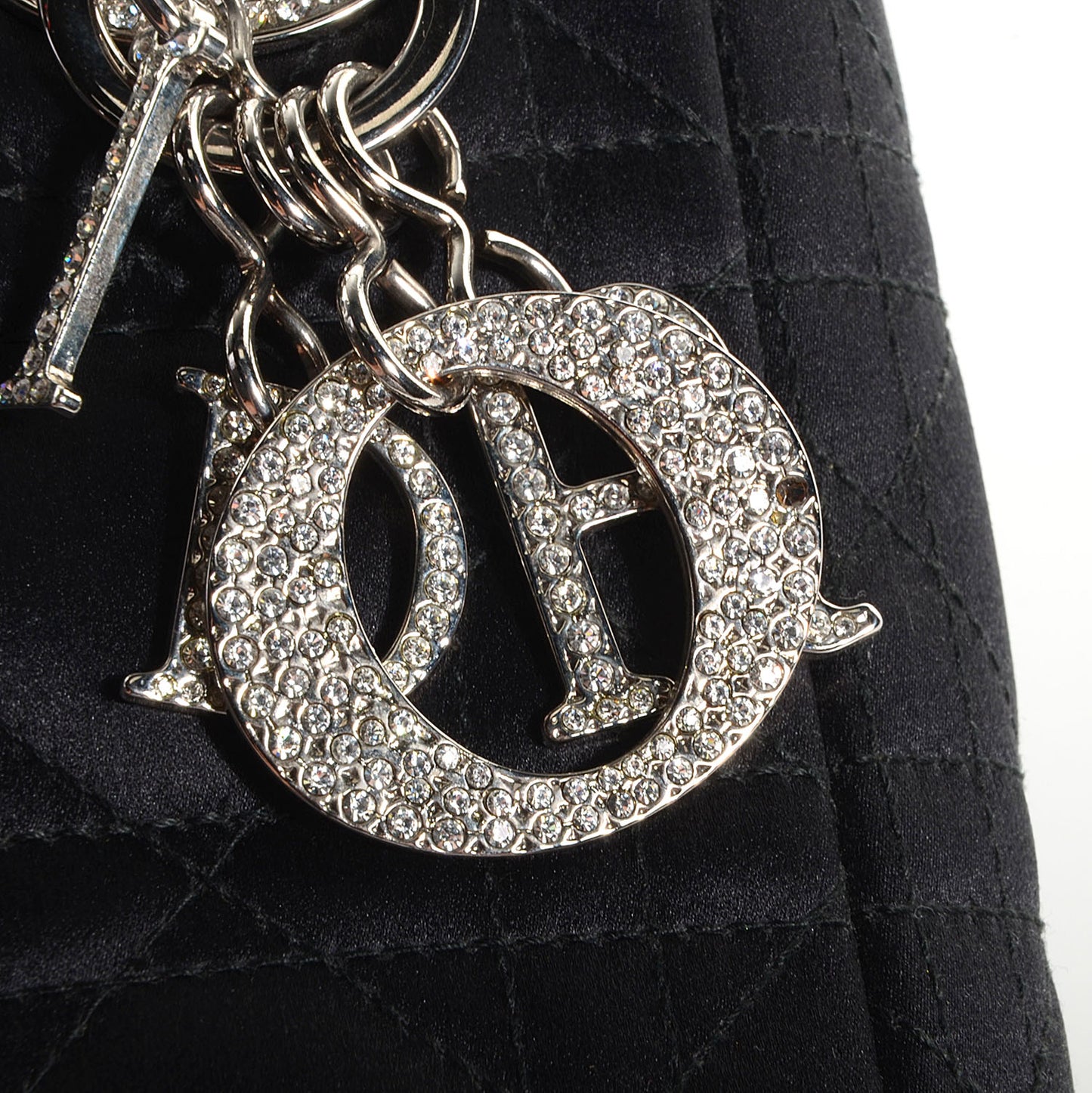 Satin Swarovski Crystal Cannage Mini Lady Dior Black