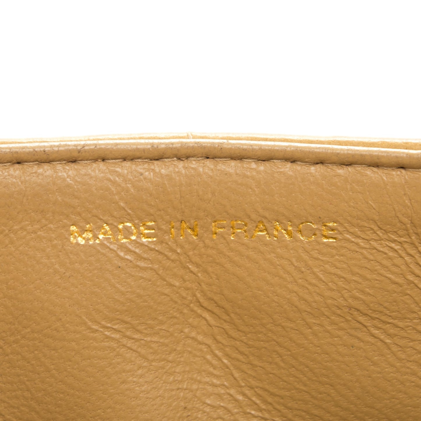 Lambskin East West Chocolate Bar Flap Beige
