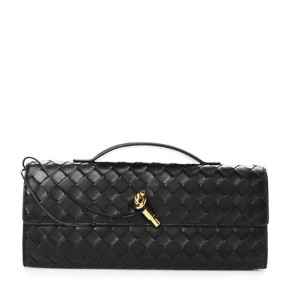 Bottega Veneta Nappa Intrecciato Long Andiamo Top Handle Clutch Black 1 of 7