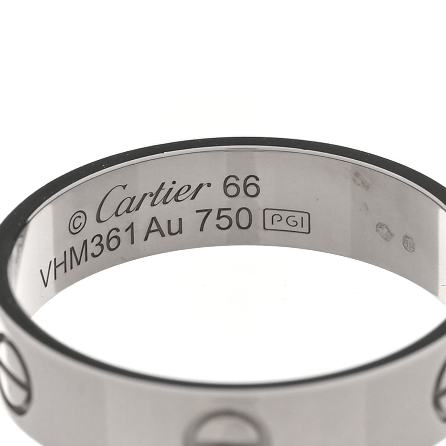 Cartier 18K White Gold 5.5mm LOVE Ring 66 11.5 4 of 5
