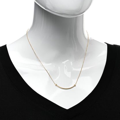 Tiffany 18K Yellow Gold Small T Smile Pendant Necklace 2 of 5
