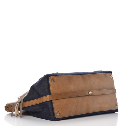 Chloe Denim Calfskin Tote Dark Blue 4 of 17