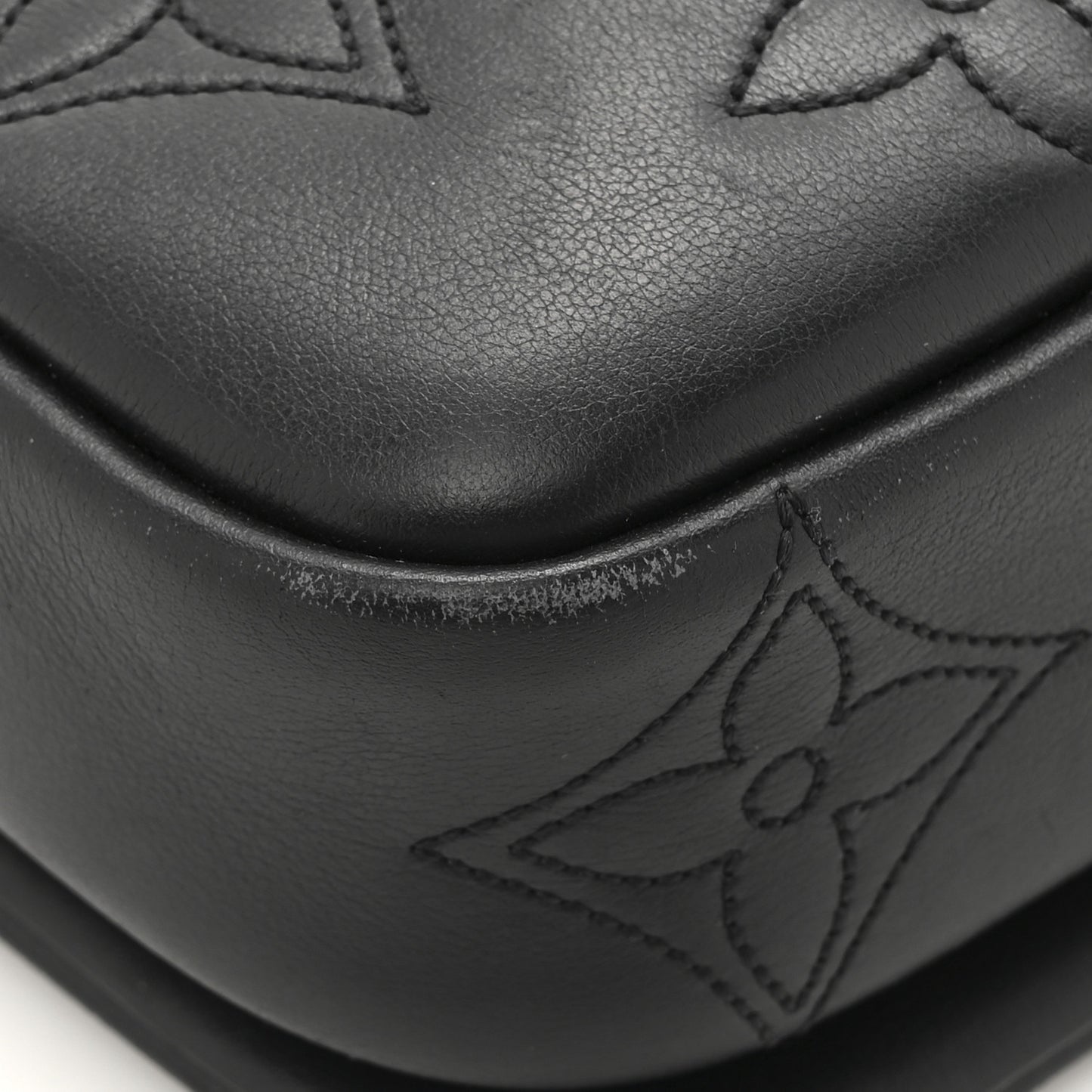 Calfskin Bubblegram Wallet On Strap Black