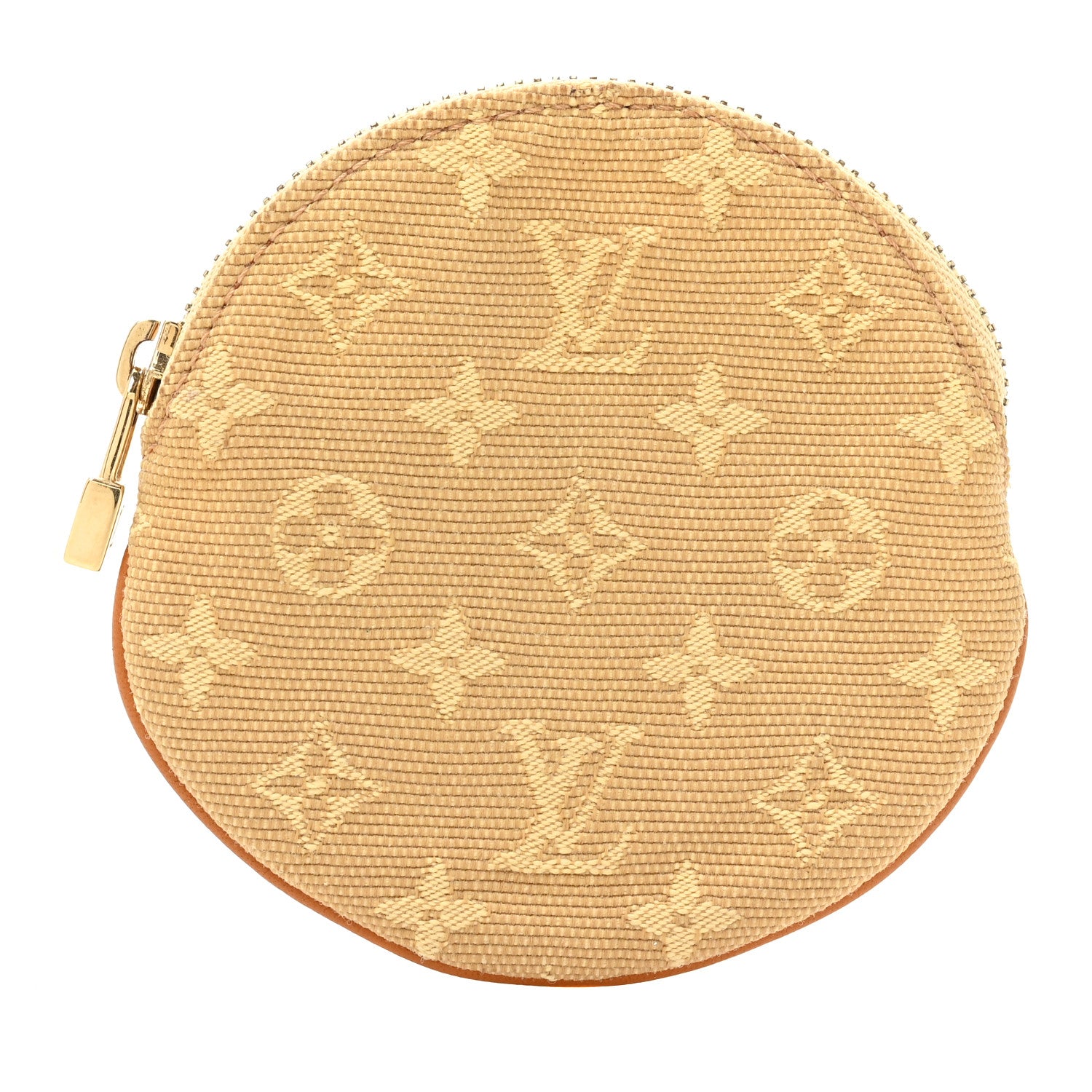 Louis Vuitton Mini Lin Round Coin Purse Beige 1 of 9