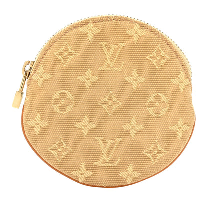 Louis Vuitton Mini Lin Round Coin Purse Beige 1 of 9