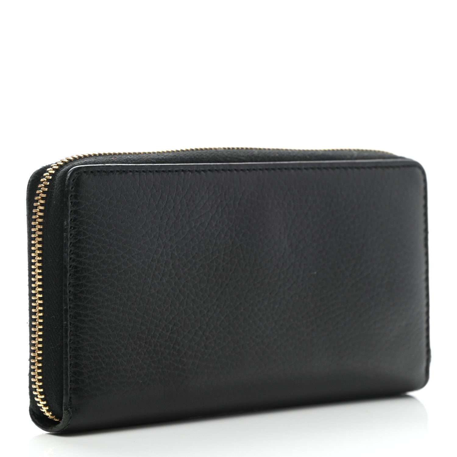 Gucci Dollar Calfskin GG Marmont Zip Around Wallet Black 3 of 8