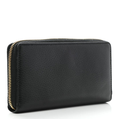 Gucci Dollar Calfskin GG Marmont Zip Around Wallet Black 3 of 8