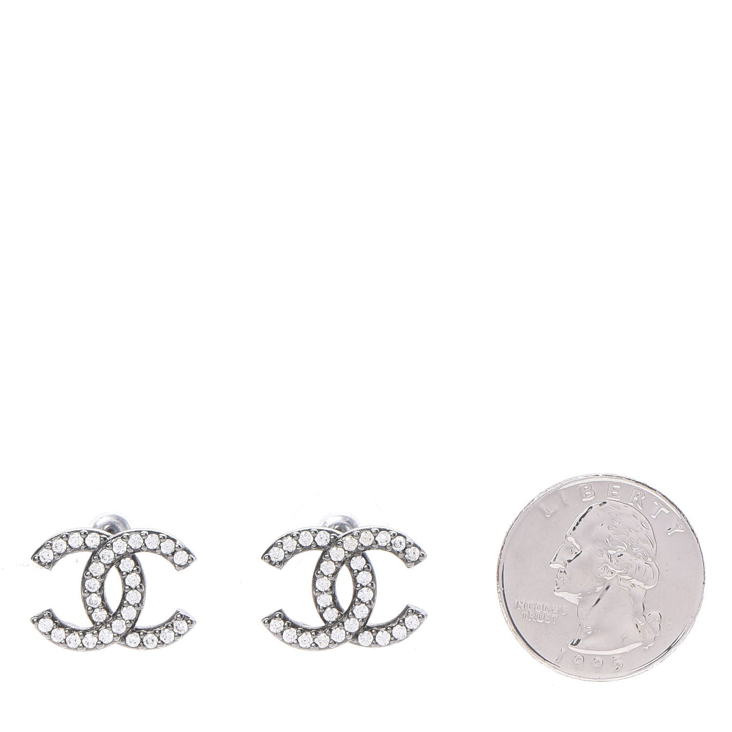 Chanel Ruthenium Crystal CC Earrings 2 of 6