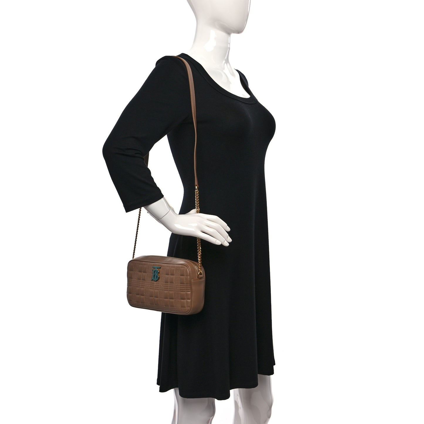 Lambskin Quilted Mini Lola Camera Bag Beige