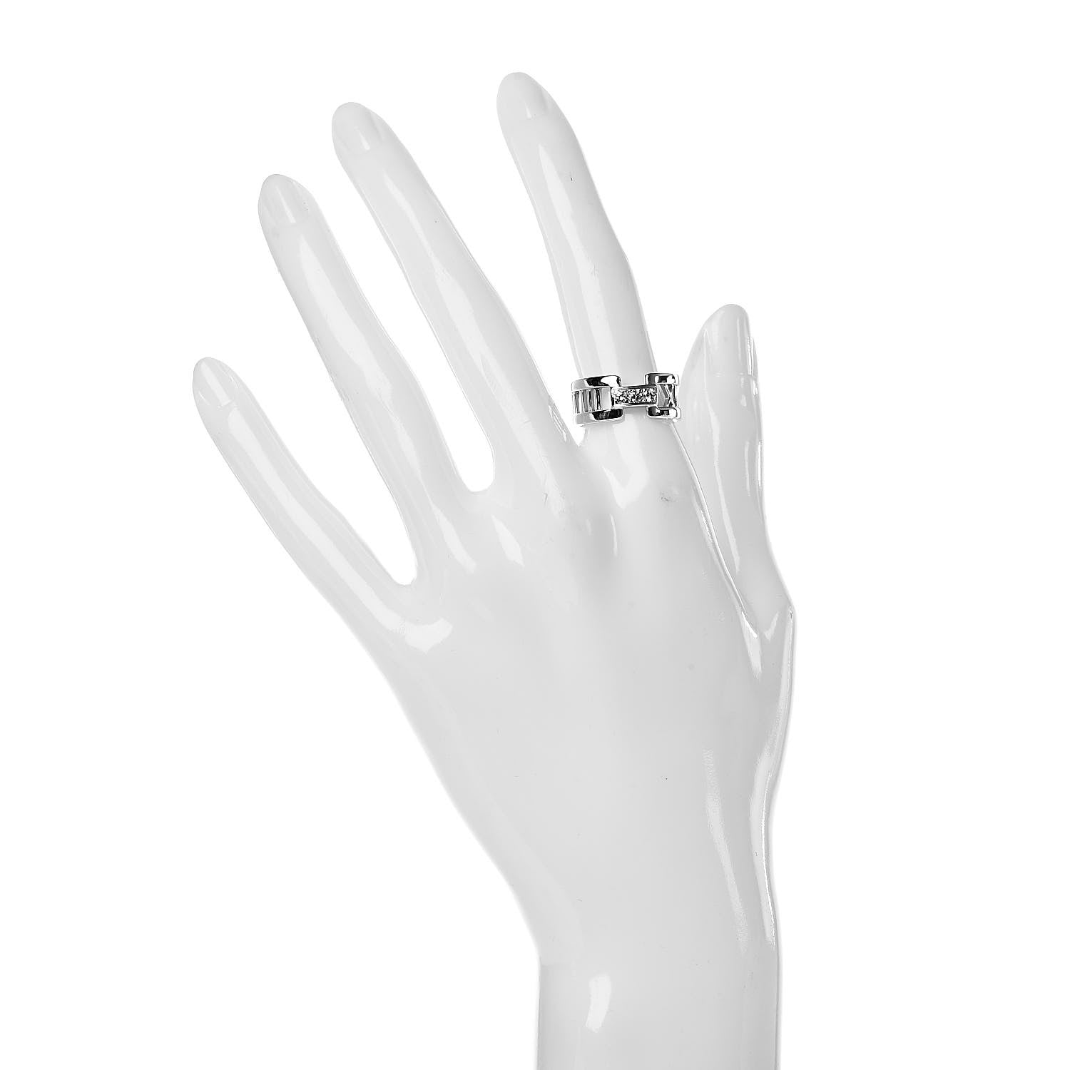 Tiffany 18K White Gold Diamond Open Atlas Ring 53 6.5 2 of 4