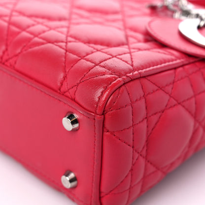 Christian Dior Lambskin Cannage Mini Lady Dior Fuchsia 9 of 17