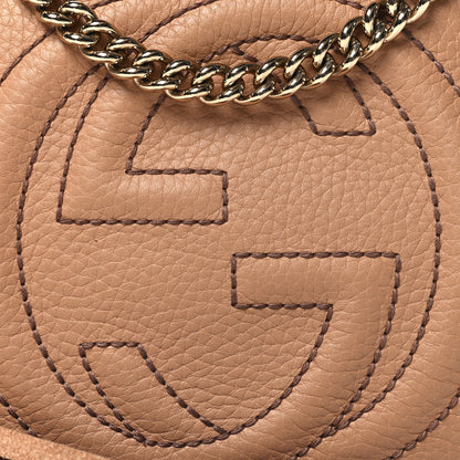Gucci Pebbled Calfskin Mini Soho Chain Bag Camelia 8 of 10