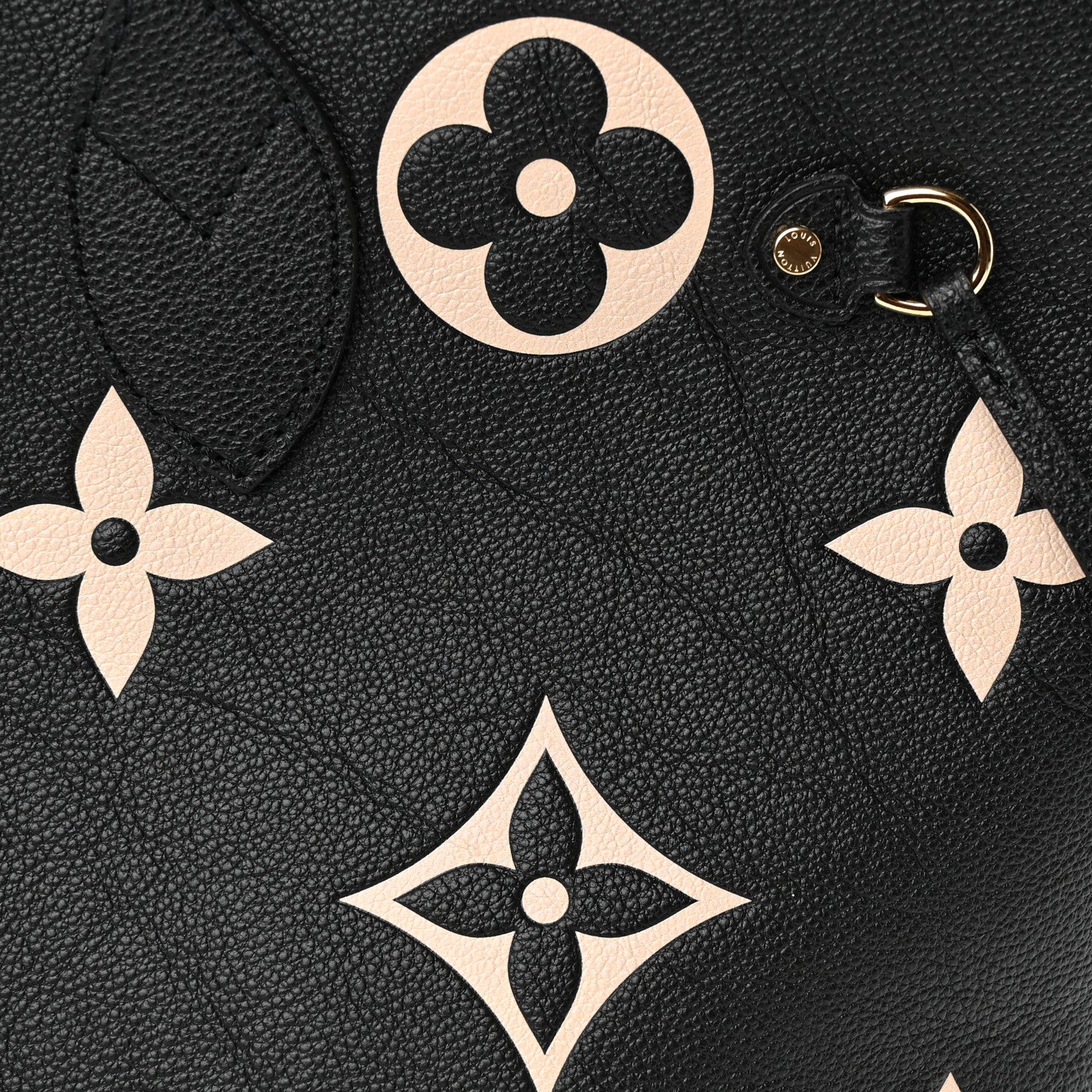 Louis Vuitton Empreinte Monogram Giant Neverfull MM Black Beige 11 of 14