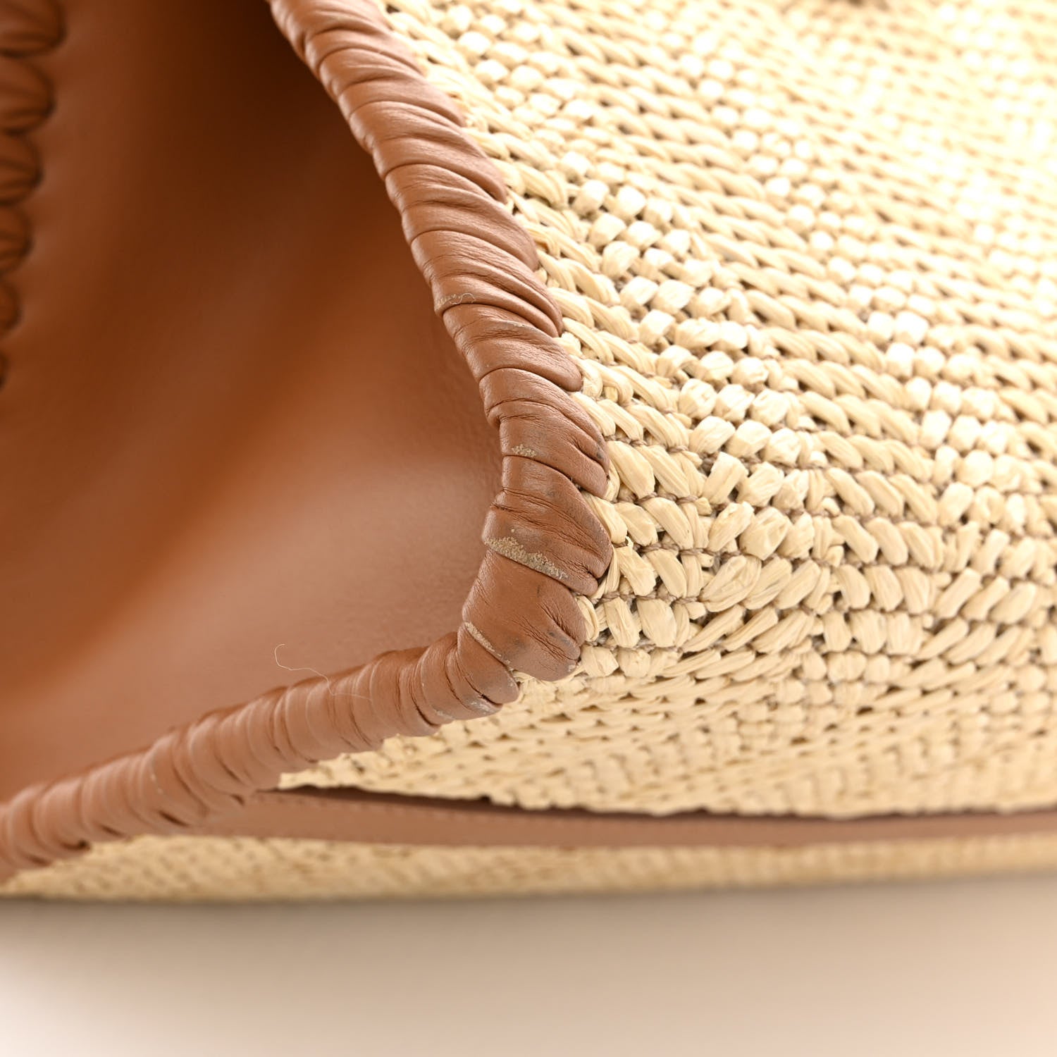 Prada Raffia City Calfskin Whipstitch Medium Paradigme Bag Naturale Caramel 15 of 22