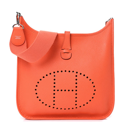 Hermes Taurillon Clemence Evelyne III PM Orange Poppy 1 of 9