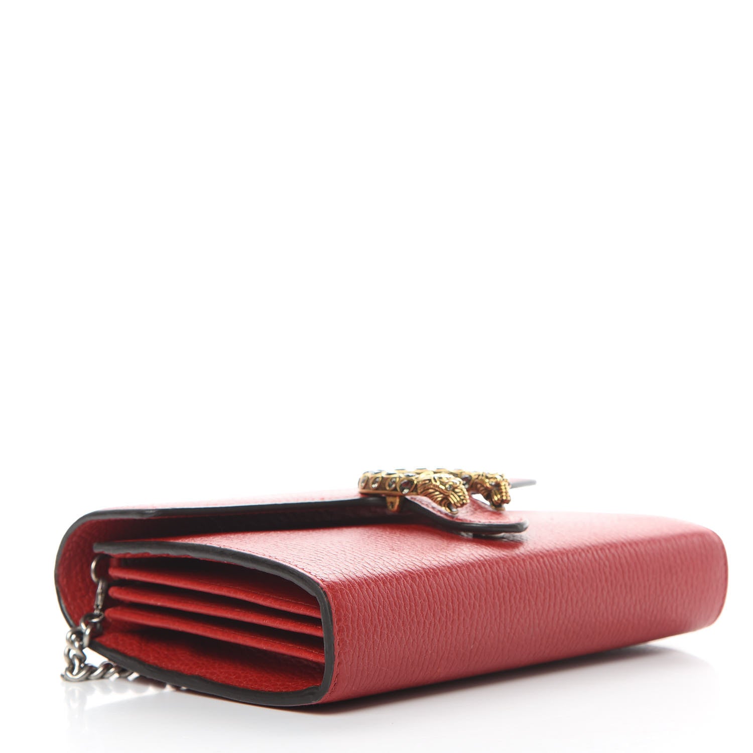 Gucci Calfskin Mini Dionysus Chain Wallet Hibiscus Red 4 of 13